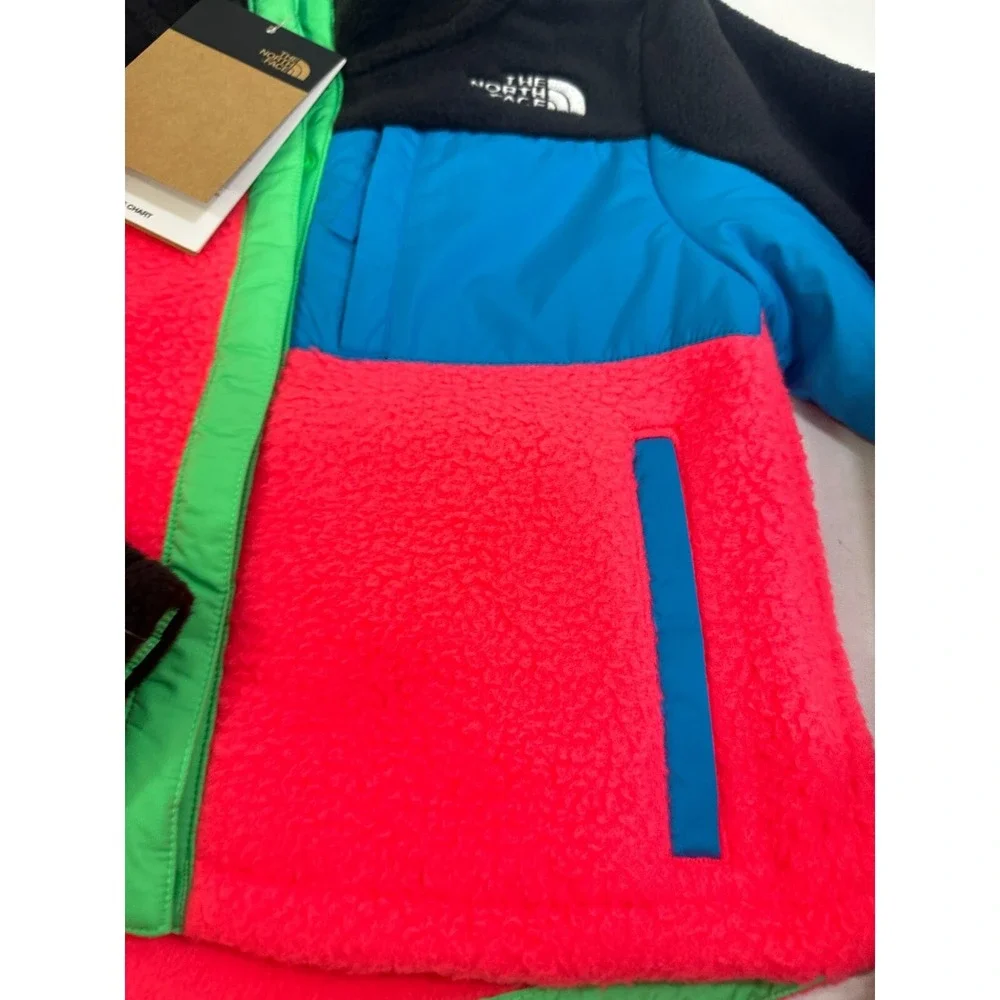 The North Face Girl's XL Snap Fleece Mashup Jacket Pink/Green NWT $99 New - Picture 4 of 9